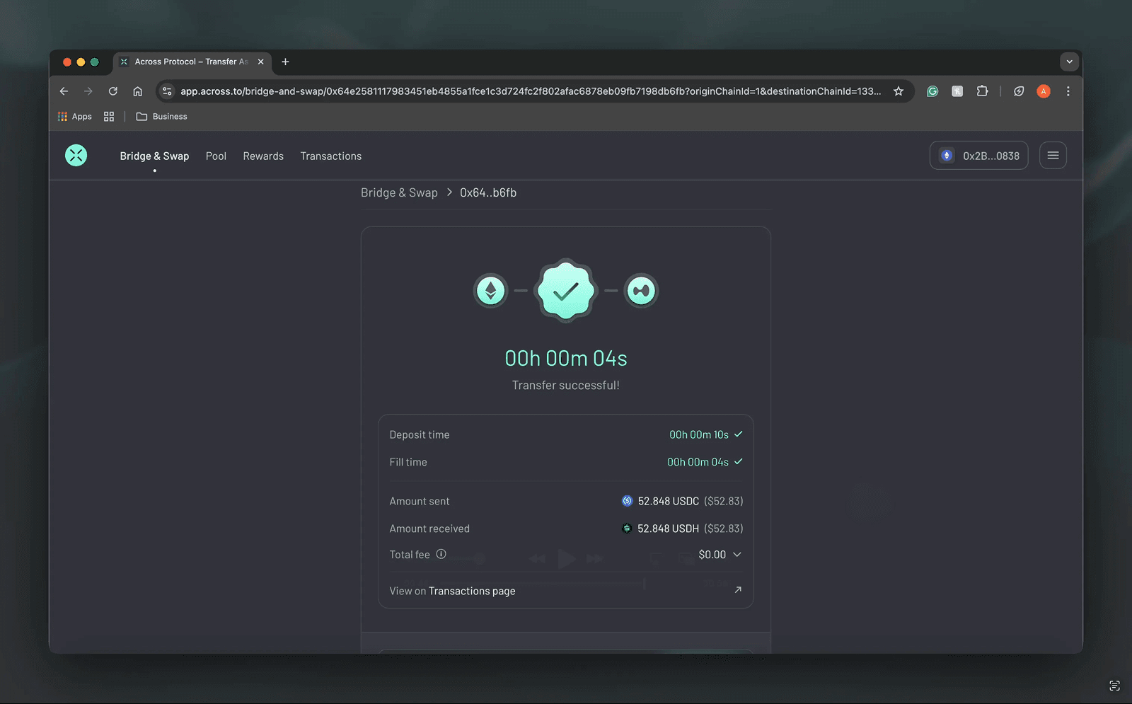 bridge-to-hyperliquid-for-free-with-across-protocol-step-8 Step 8: Receive your USDC on Hyperliquid in seconds.